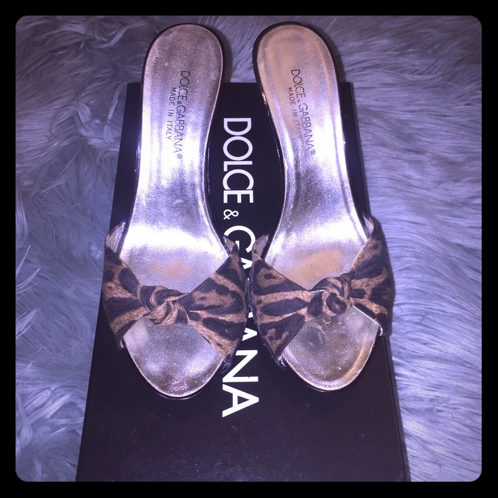Dolce & Gabbana Leopard Heels Slide 💯% Authentic